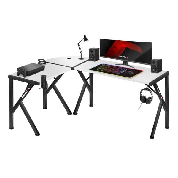 Huzaro Secretária Gaming Hero 6.3 Branca e Preta