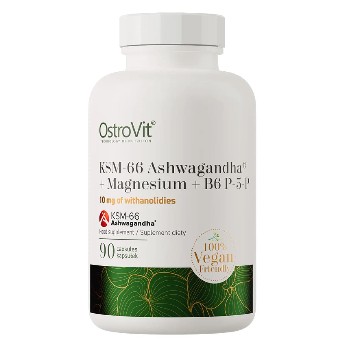 KSM-66 Ashwagandha® + Magnésio + B6 P-5-P 90 cáps - 90 cápsulas