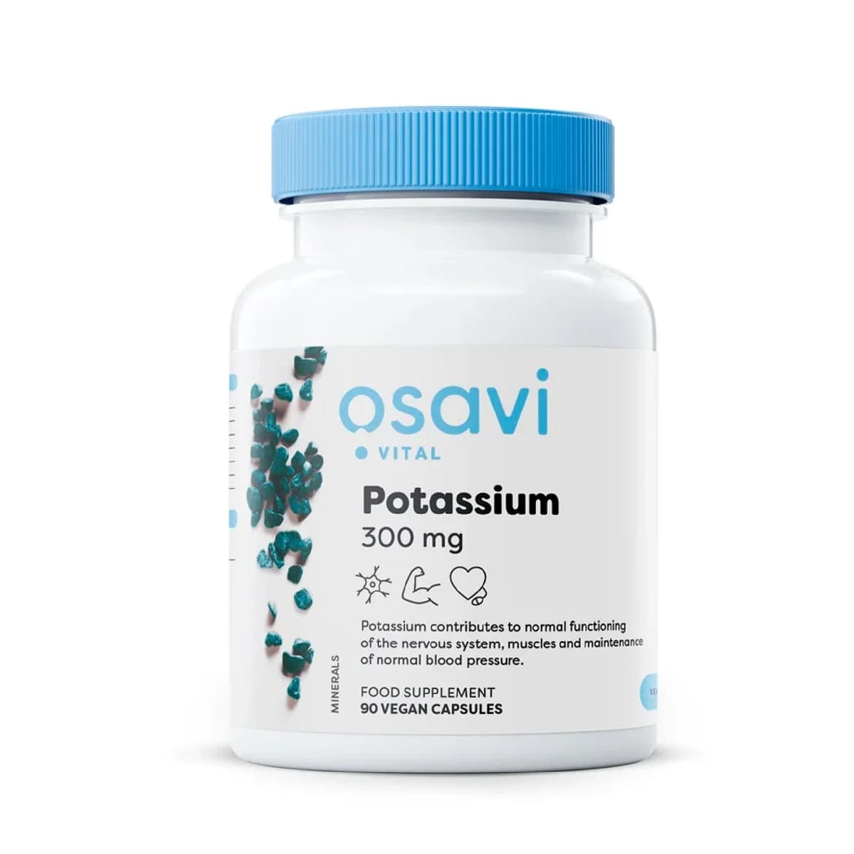 Potassium 300mg - 90 vegan cáps - 90 Veg Caps