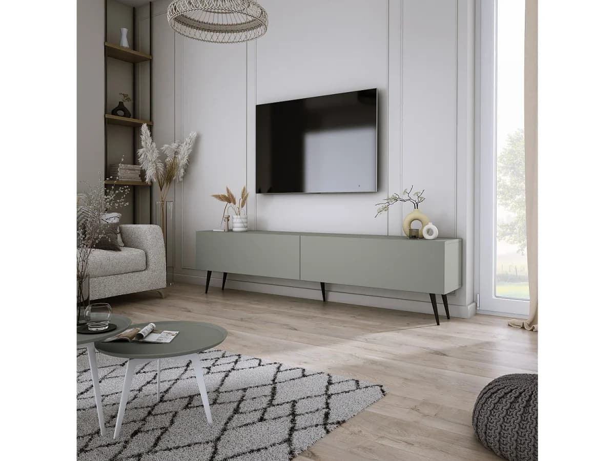Móvel TV: Aloe, 170 x 52 x 32 cm, pés pretos