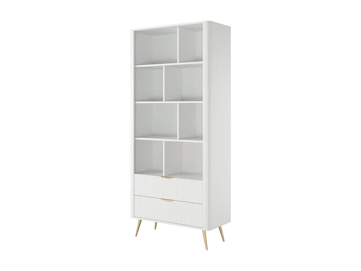 Estante: 2 gavetas, Preto, 88,2 x 38 x 193,8 cm
