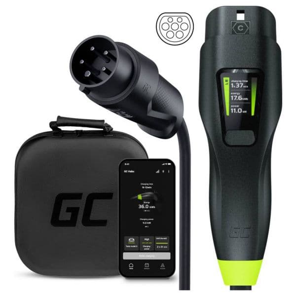 Green Cell EVGC01 Carregador Móvel EV 11 kW 7m Tipo 2 para CEE 16A com App