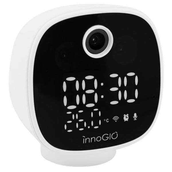 innoGIO Câmara de Segurança GIOsafety Smart Clock Wi-Fi 1080p com Visão Noturna e Áudio Bidirecional