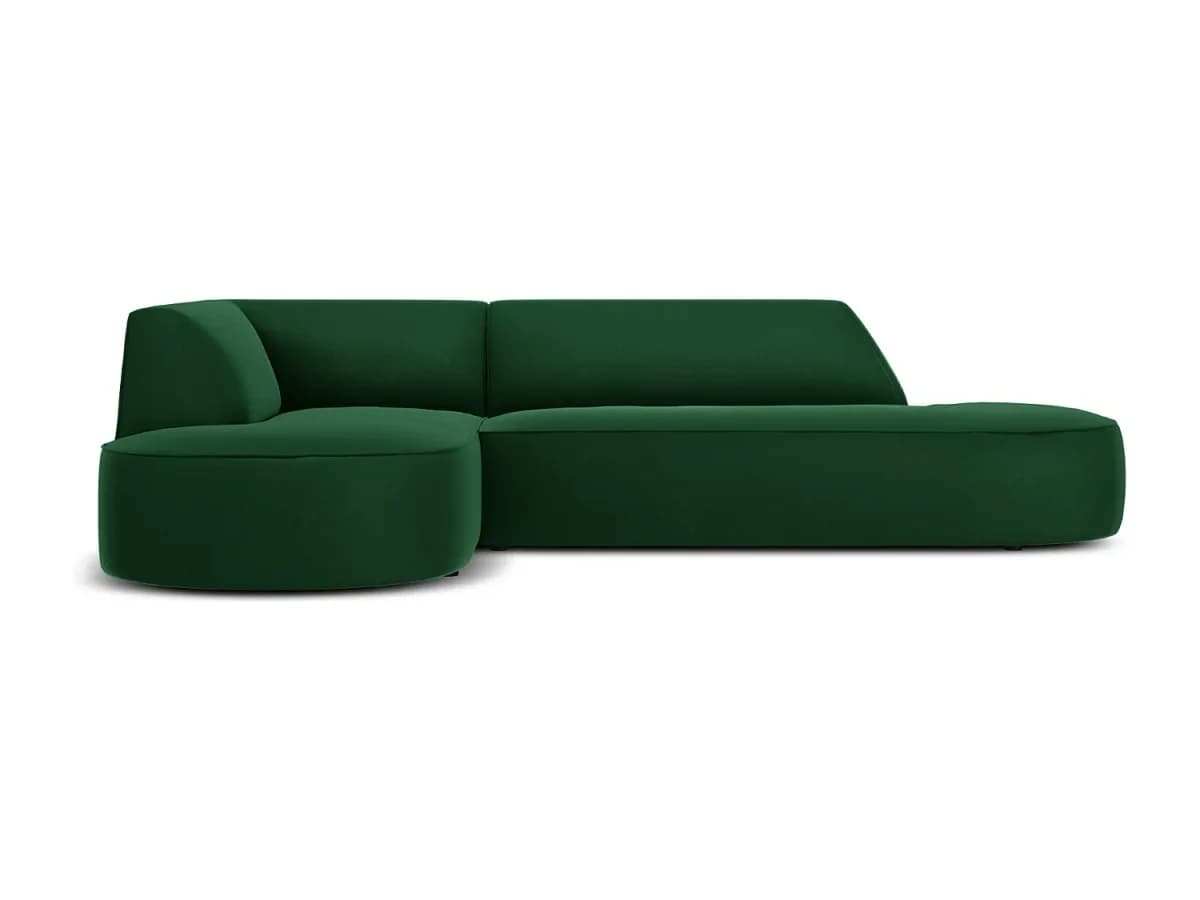 CXL by Christian Lacroix - Sofá de canto esquerdo "Charles" 4 lugares em veludo preto - 273x180x69cm
