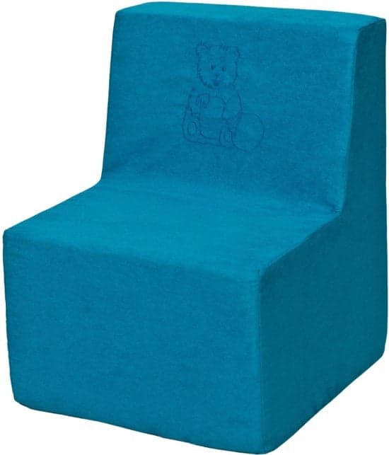 Conjunto mobiliário infantil cadeira e banco 50x40x40 cm azul