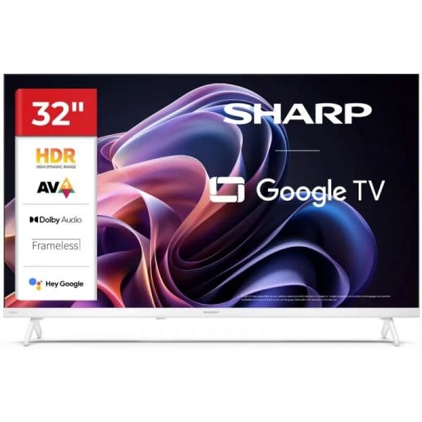 TV Sharp 32" 32HF2265EW LED Smart TV Google TV HD Ready HDR10