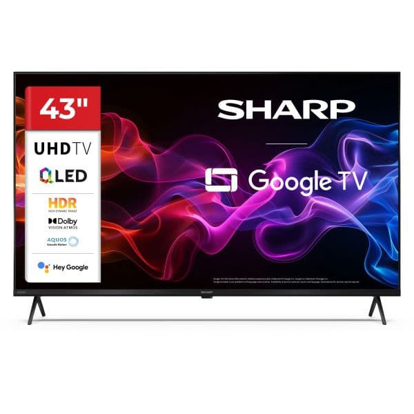 TV Sharp 43" 43HP5265E QLED Smart TV Google TV 4K HDR Dolby Vision