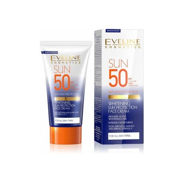Protetor Solar Eveline Creme Facial Aclarador Solar SPF 50 50ml