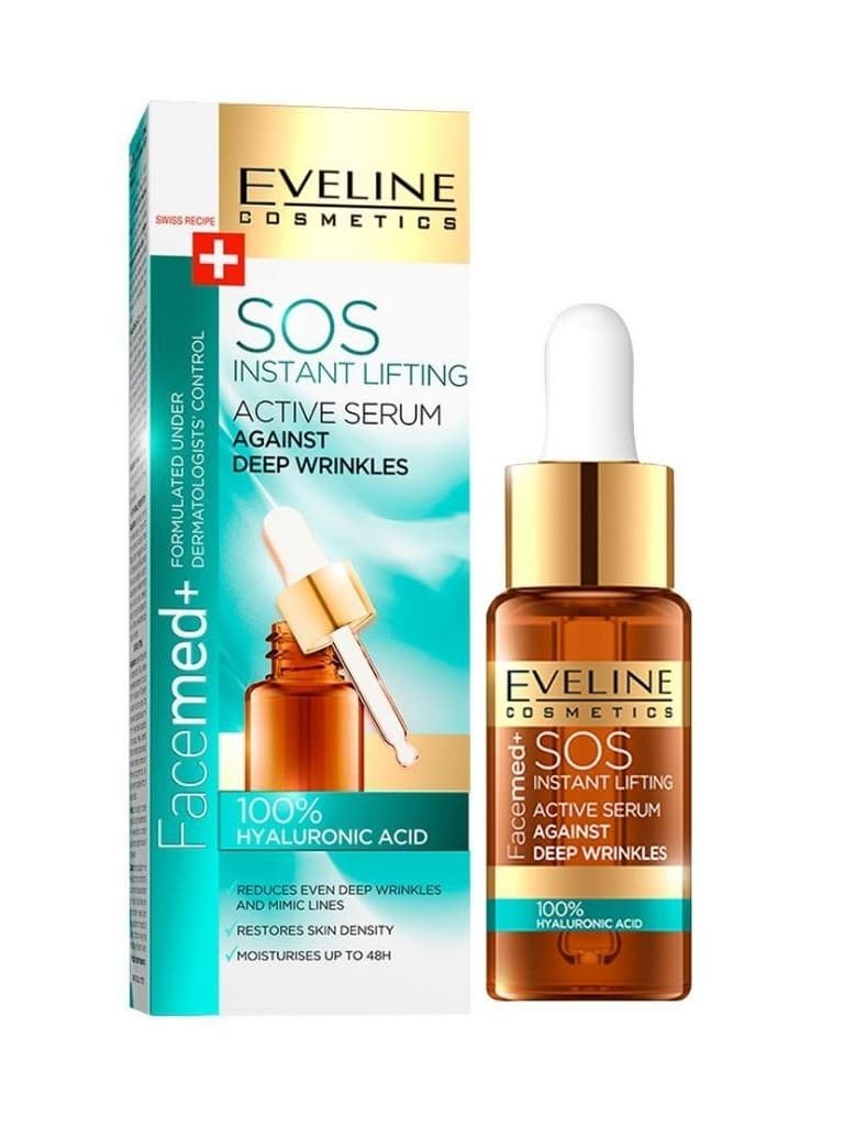 Eveline Facemed+ Sérum Anti-Rugas Profundas 100% Ácido Hialurónico 18ml