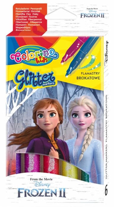 Colorino Caixa 6 Marcadores Glitter Disney Frozen II - PRT91123