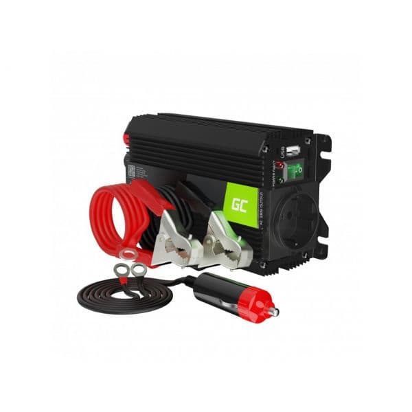 Green Cell Inversor de Corrente INVGC02 24V para 230V 300W Onda Modificada Preto
