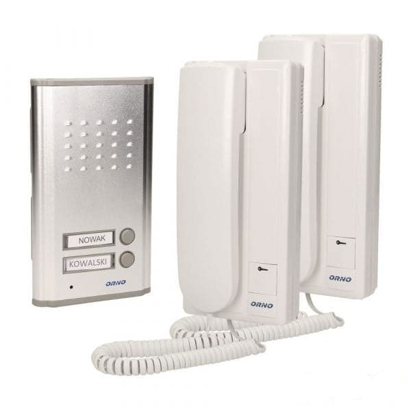 Orno Kit Campainha com Duas Unidades Interiores De Intercomunicadores Branco - OR-DOM-RL-903