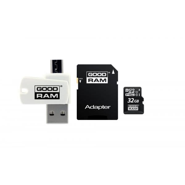 Goodram Micro Sdhc 32GB CLASS10 UHS + Adaptador + Pen cardreader