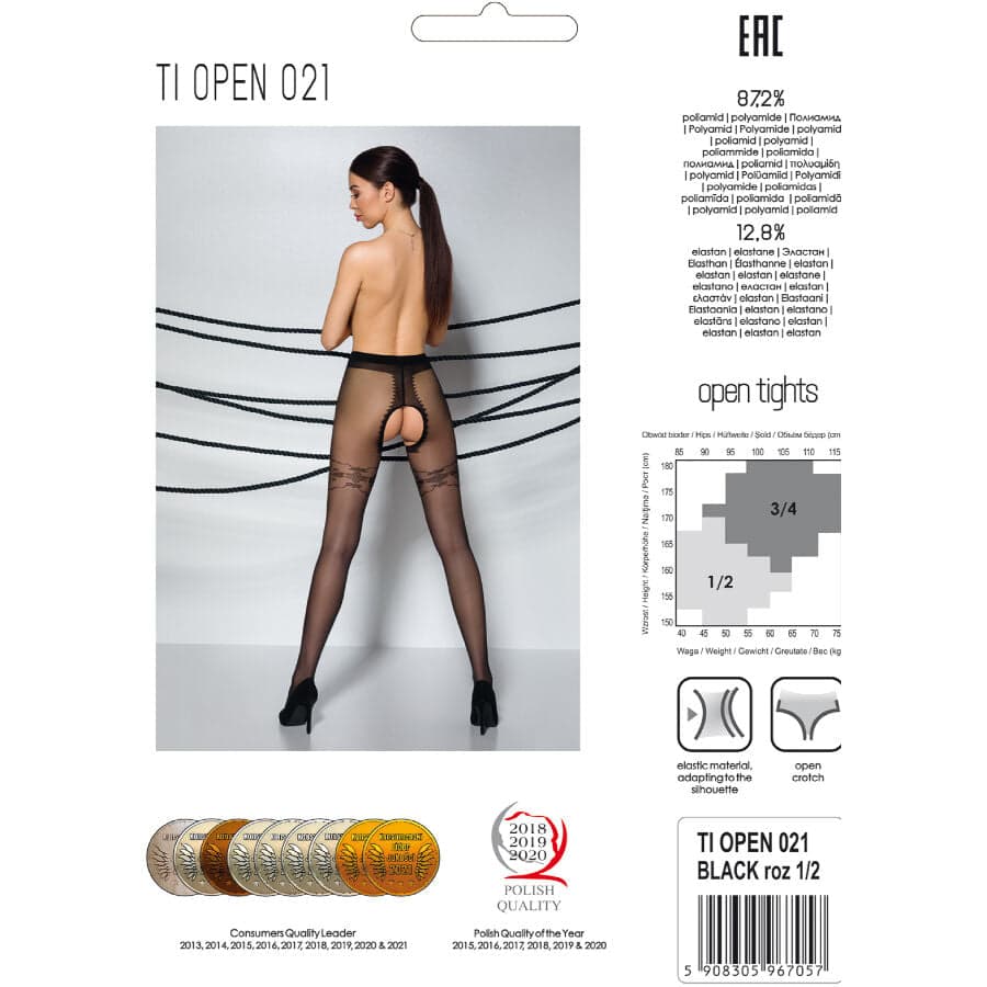 Passion Tiopen 021 Stocking Black 1/2 (20 Den) 151x50x210