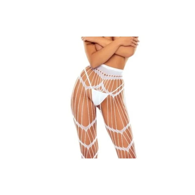 Passion - S033 Meia-Calça Branca De Cintura Baixa Tamanho Único