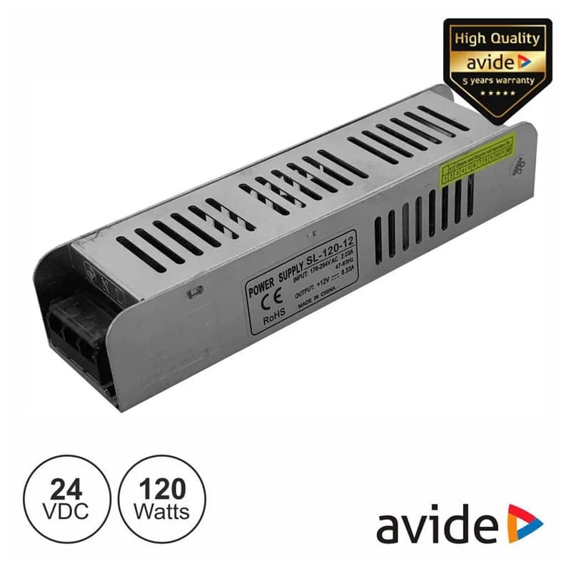 Fonte De Alimenta??o Industrial Slim 24V 120W IP20 AVIDE