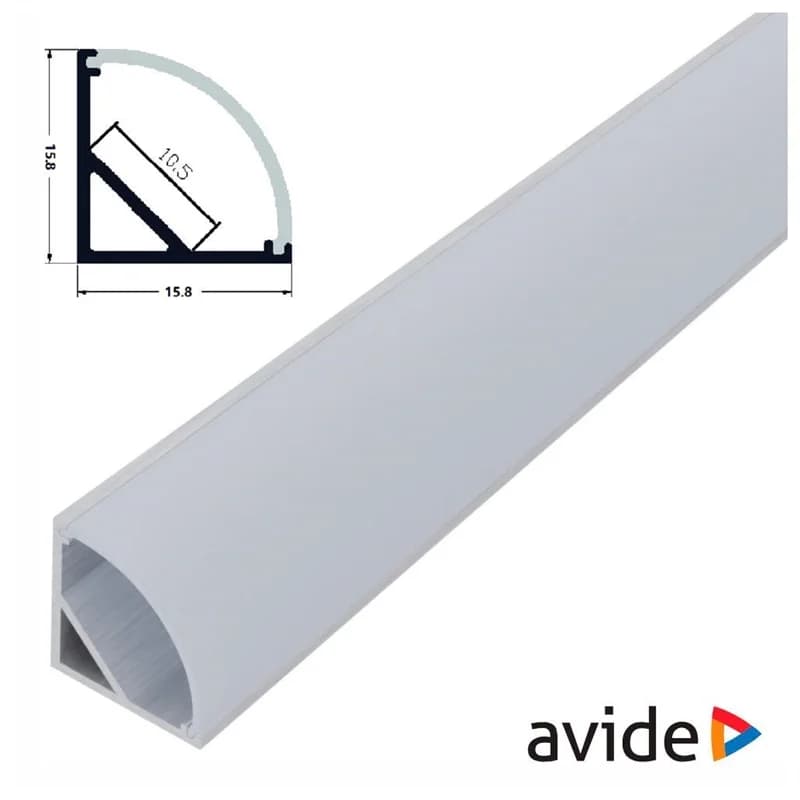 Calha Perfil Aluminio Opaco Para Fita LEDs de Canto 1m