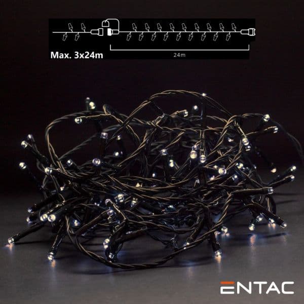 Entac Luzes de Natal 240 LED 3000K 24m S/ Alimentador