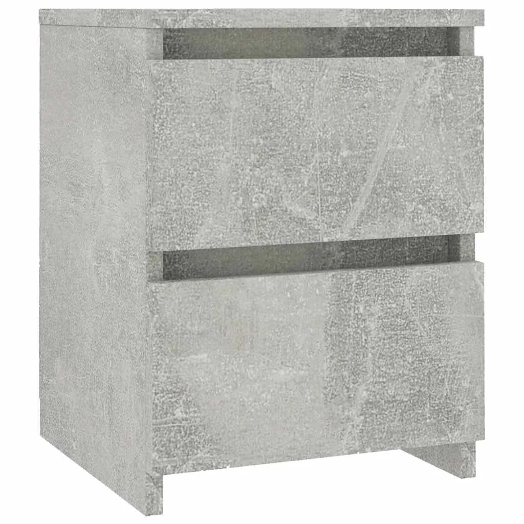 vidaXL Mesa de cabeceira 30x30x40 cm contraplacado cinzento cimento