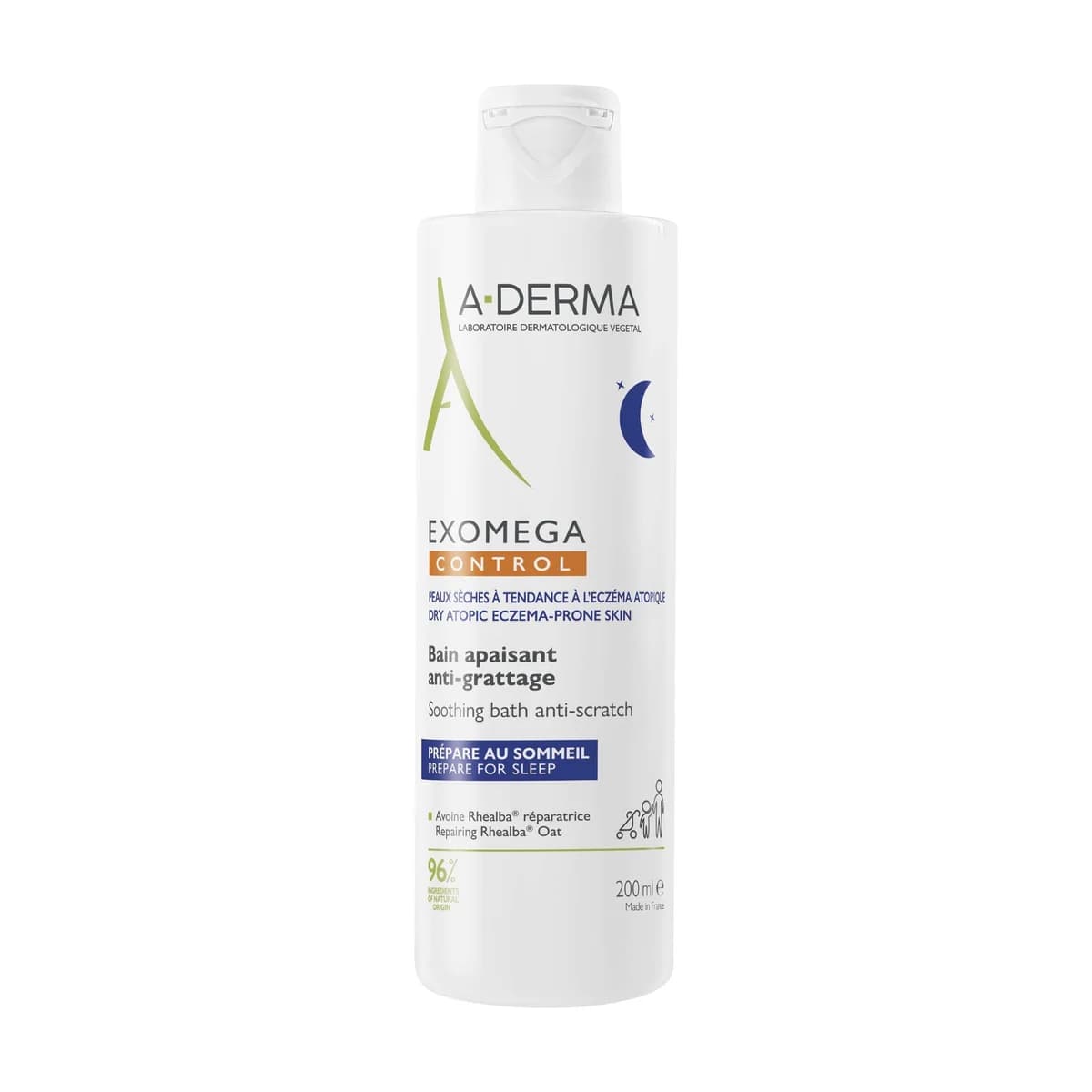 A-Derma Exomega Control Gel de Banho Calmante Noite 200ml