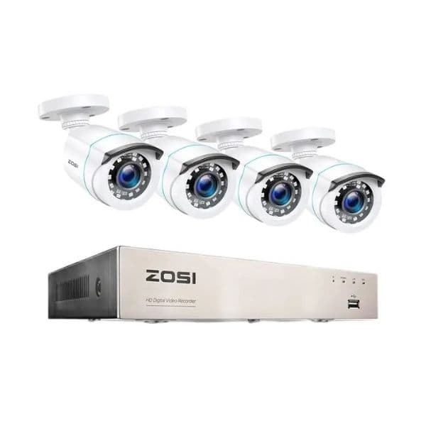 Zosi Kit 4 Câmaras Brancas Videovigilância Cctv