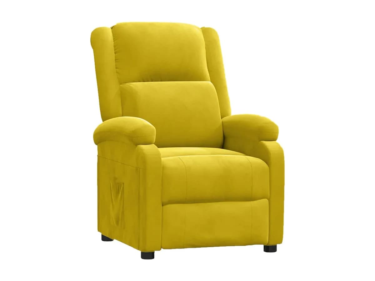 Poltrona Reclinável | Poltrona Confortável Relax veludo amarelo SHL433204