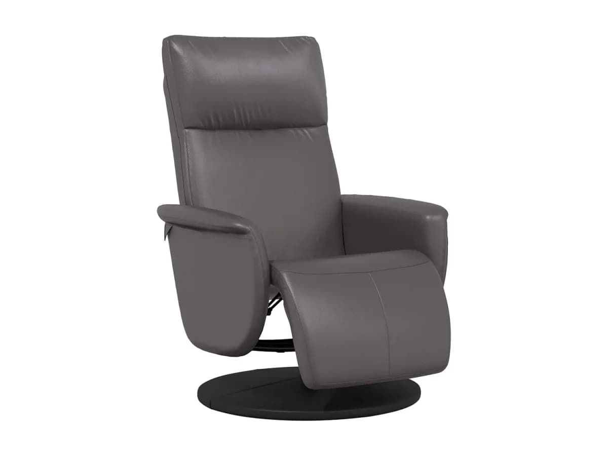 Poltrona | Cadeira Relax | Cadeira reclinável com apoio de pés couro artificial cinzento SHL352031