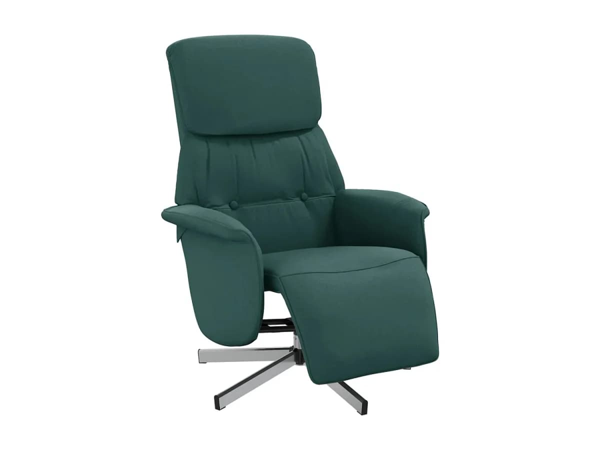 Poltrona | Cadeira Relax | Cadeira reclinável com apoio de pés tecido tecido verde-escuro SHL73807