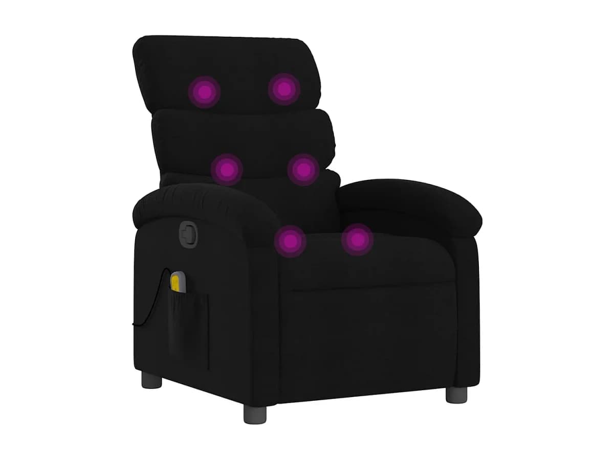 Poltrona de massagens reclinável tecido preto SHL520745