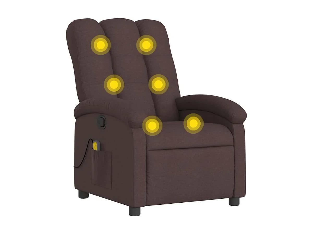 Poltrona de massagens reclinável tecido castanho-escuro SHL646224