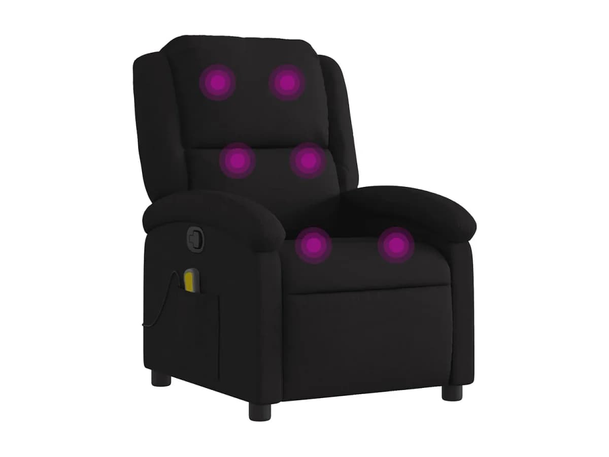 Poltrona de massagens reclinável tecido preto SHL590331