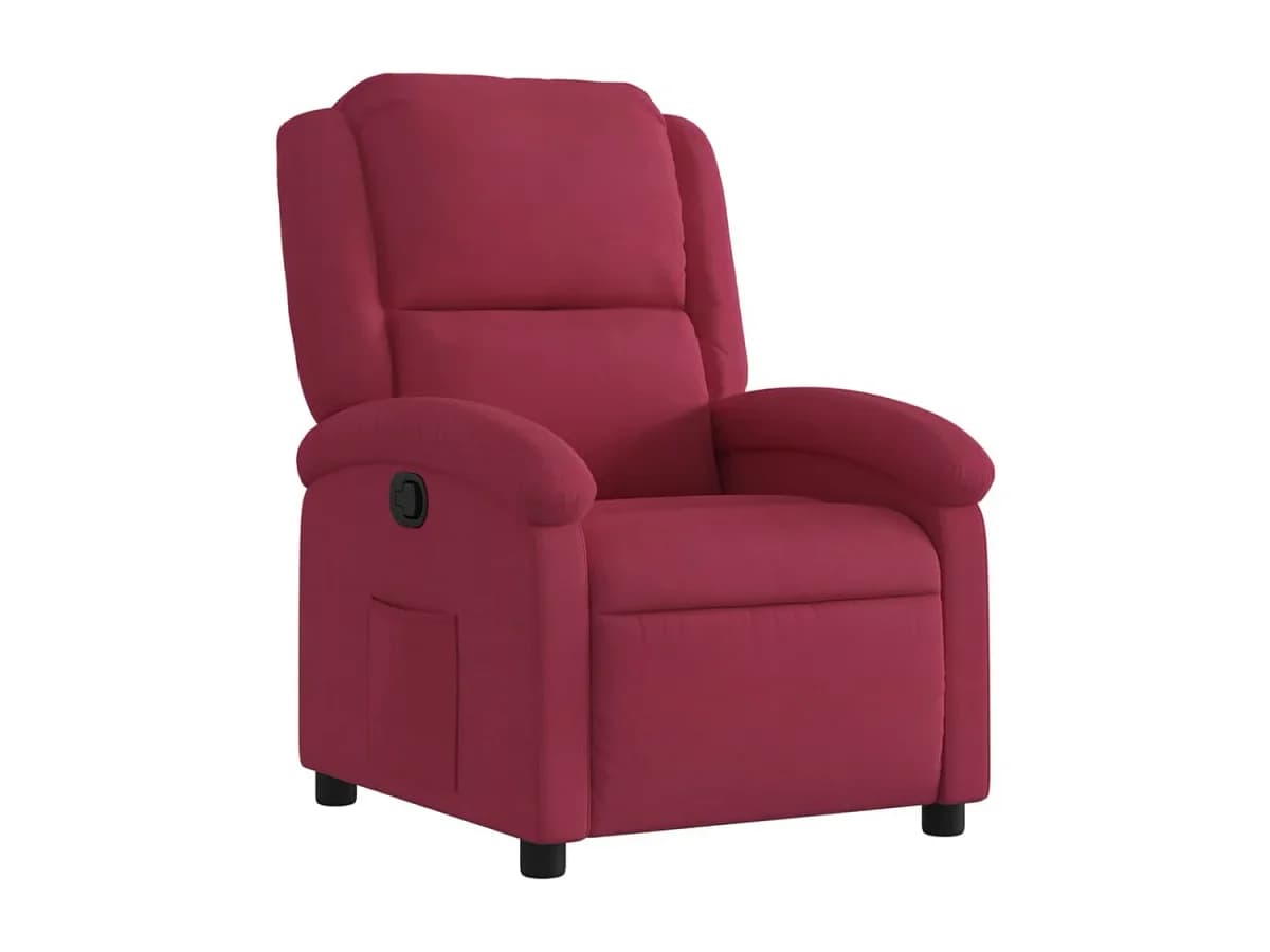 Poltrona Reclinável | Poltrona Confortável Relax veludo vermelho tinto SHL634783