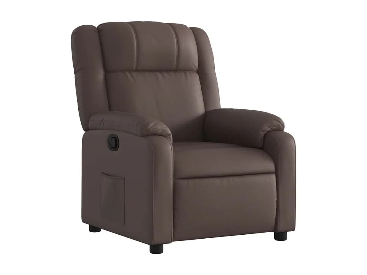 Poltrona reclinável couro artificial castanho SHL853424