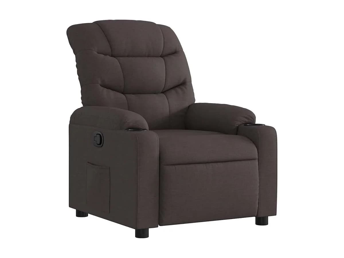 Poltrona Reclinável | Poltrona Confortável Relax tecido castanho-escuro SHL745475