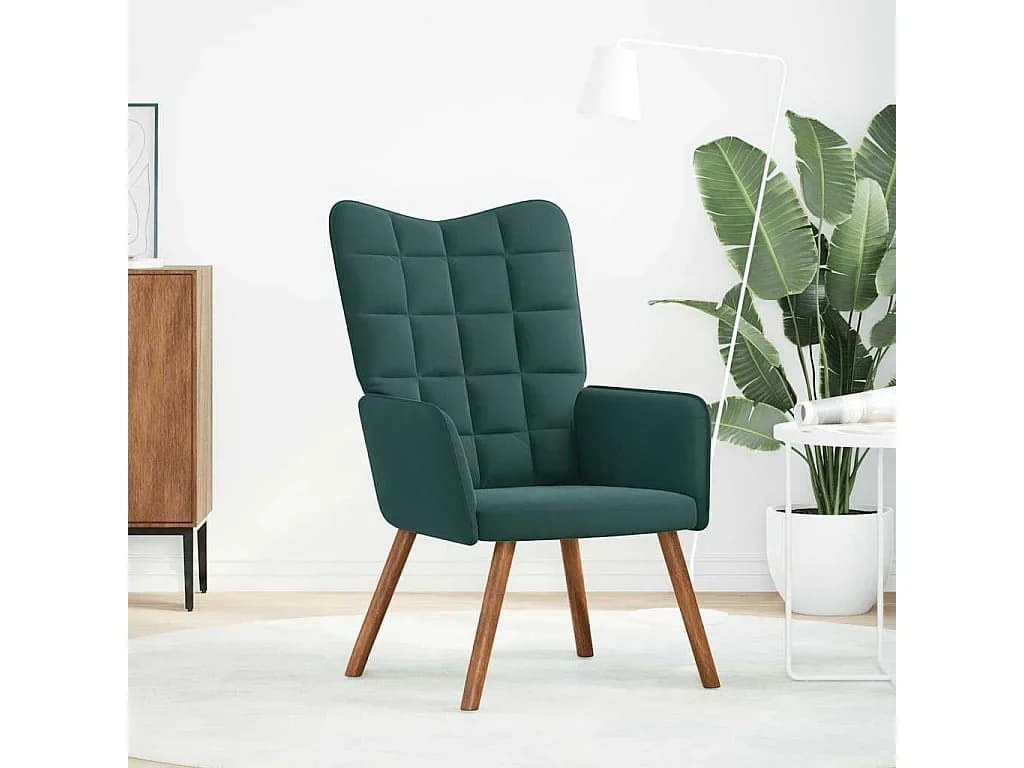 Poltrona | Cadeira Relax veludo verde-escuro SHL613254