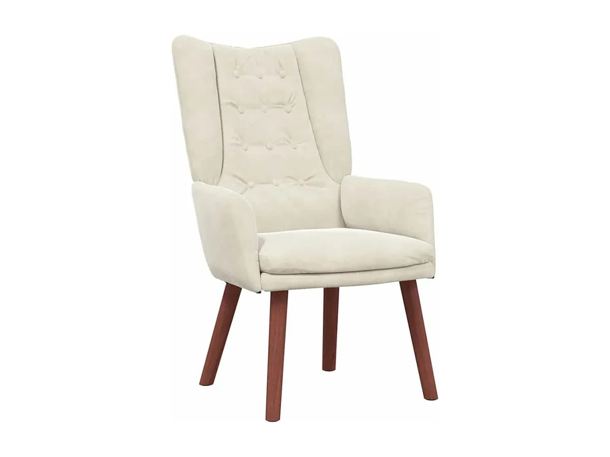 Poltrona | Cadeira de Sala | Cadeira Relaxante Creme 63x67x94 cm Veludo SHL90939