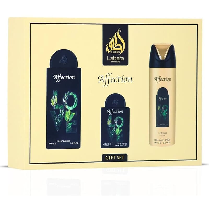 Lattafa Affection Eau de Parfum 100ml + Eau de Parfum 20ml + Perfumed Spray 200ml Coffret