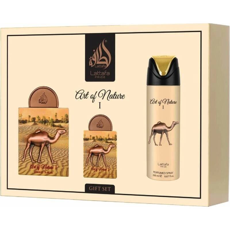 Lattafa Art Of Nature I Eau de Parfum 100ml + Desodorizante Perfumado 200ml + Eau de Parfum 20ml Coffret
