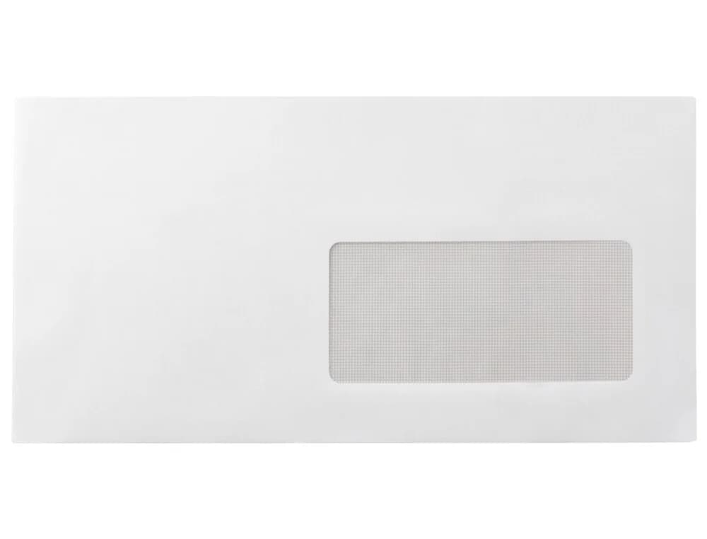 LiderPapel 25 un. Envelopes nº 4 Americanos c/ Janela Direita 115x225mm Branco - SB90