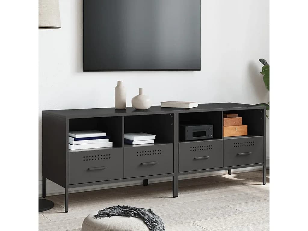 Móveis de TV 2 pcs 68x39x50,5 cm aço preto PT538583