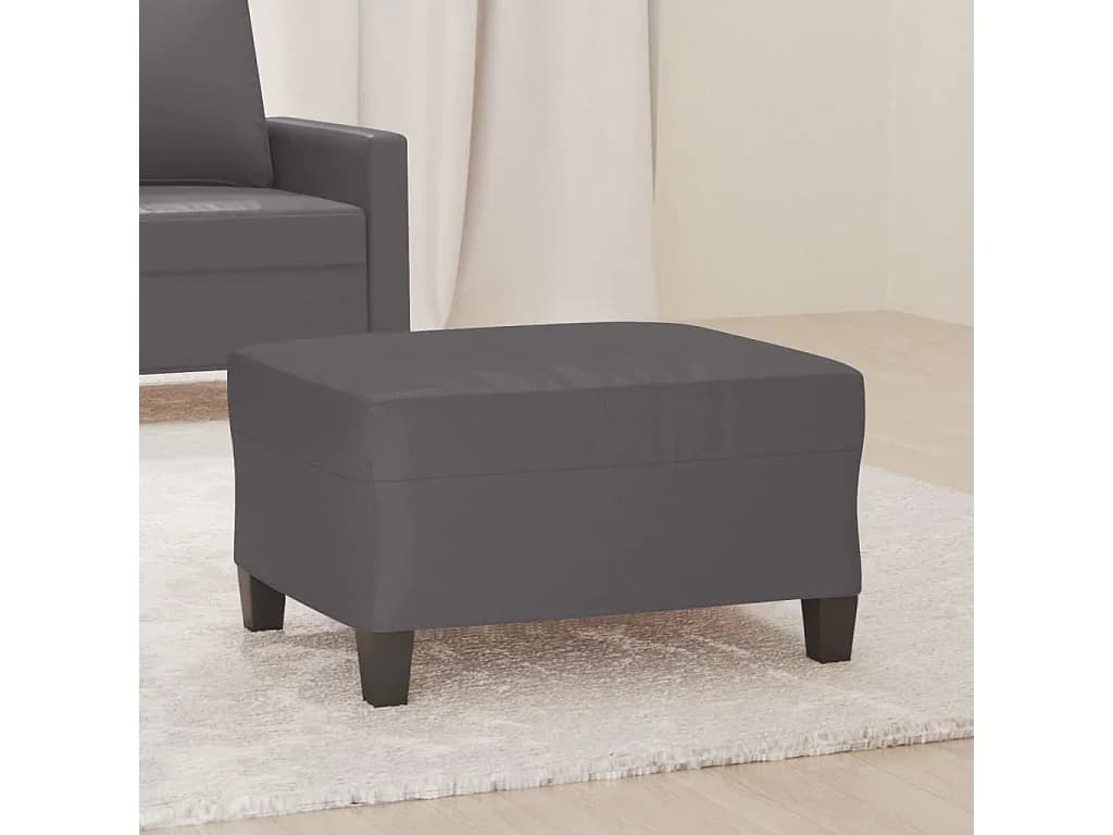 Apoio de pés 70x55x41 cm couro artificial cinza PT671924