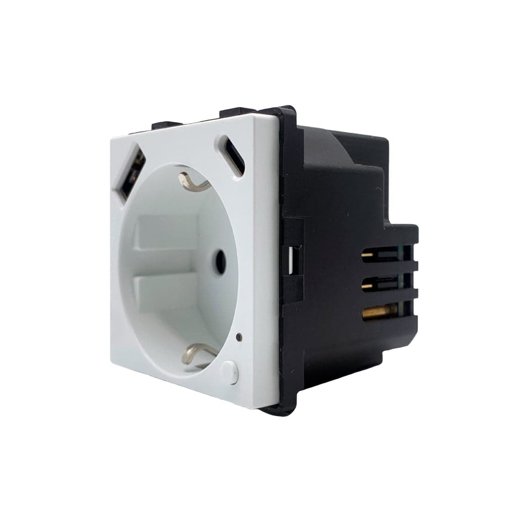 Smartify vPRO Módulo Tomada Inteligente Zigbee c/ USB-C + USB-A c/ Medidor de Energia Branco - SYPMTUEZBBR