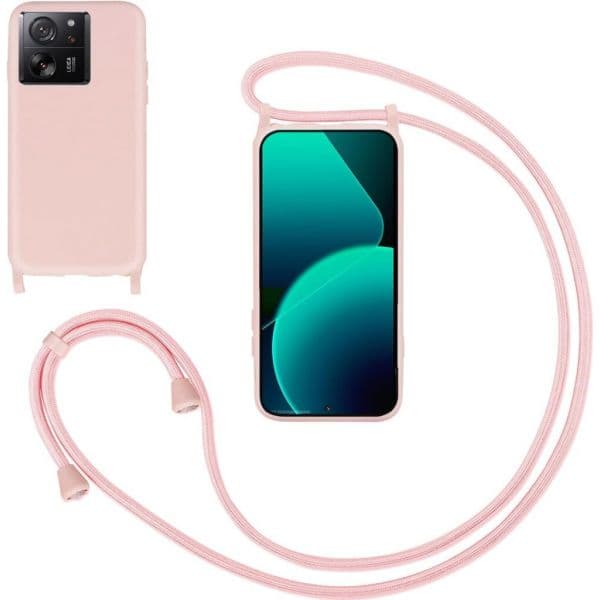 Capa Silicone Líquido Cordão para Xiaomi Mi 13T/ Mi 13T Pro Pink