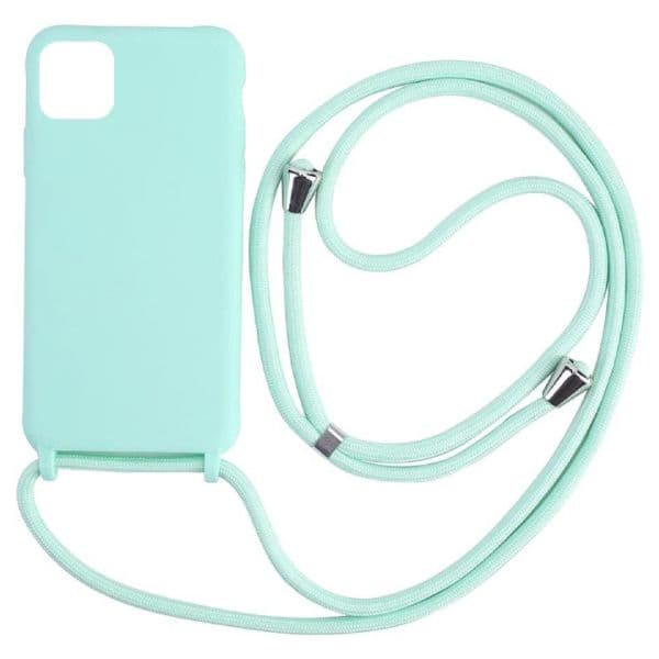 Capa Silicone Líquido com Cordão para Xiaomi Mi 11 Lite Verde Água