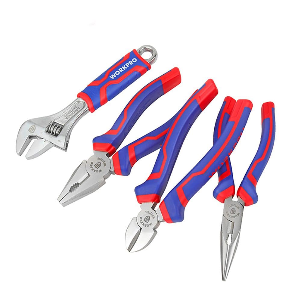 Jogo de 3 Alicates + Chave Ajustável WORKPRO