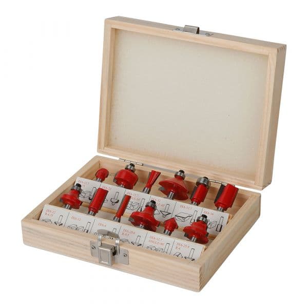 WORKPRO Conjunto de Fresas E21151 para Madeira 15 Peças 6,35mm