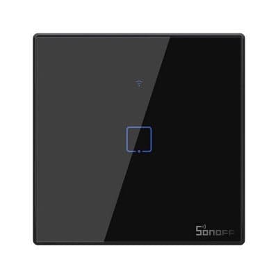 Sonoff Interruptor Touch (1 Gang) Smart Wi-fi+rf em Vidro de Encastrar (preto) T3EU1C - T3EU1C-TX