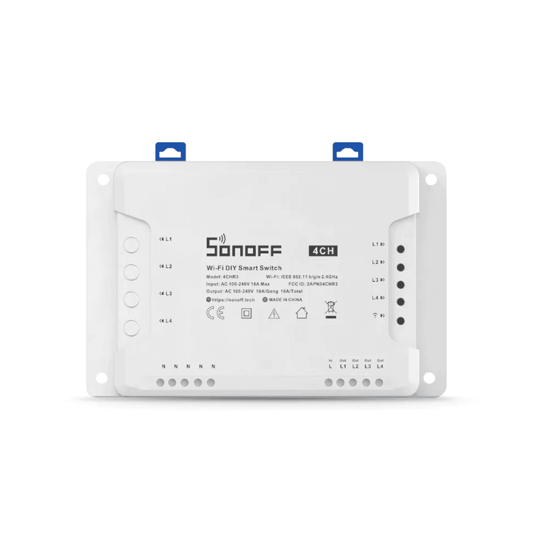 Sonoff Comutador / Interruptor 4 Canais S/ Fios Wi-fi P/ Domótica Comp. Amazon Echo, Google Home - 4CHR3