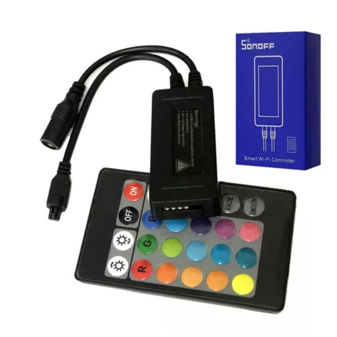 Sonoff Controlador RGB 5~12V 36W Inteligente Wifi + Bluetooth C/ Sensor Música + Comando - L2-C