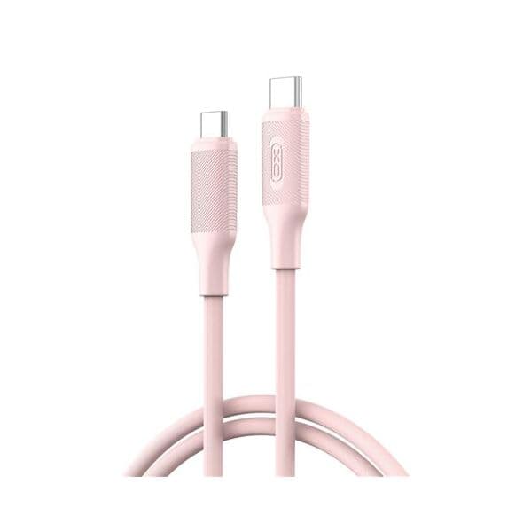 XO NBQ265B Cabo USB-C Macho para USB-C Macho 60W 1m Rosa